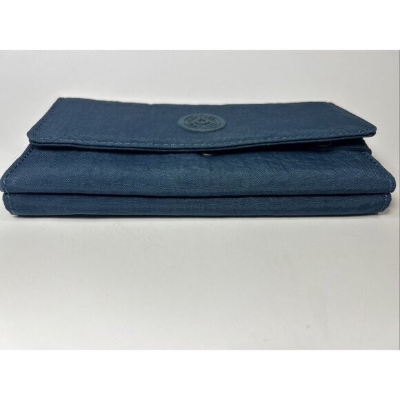 KIPLING TEDDI Wallet Large Organizer Teal/blue Zipper Snap Style# AC2378 - Picture 2 of 8